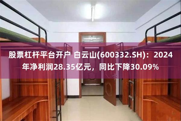 股票杠杆平台开户 白云山(600332.SH)：2024年净利润28.35亿元，同比下降30.09%