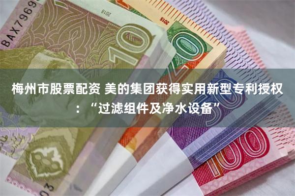 梅州市股票配资 美的集团获得实用新型专利授权：“过滤组件及净水设备”