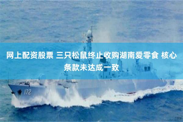 网上配资股票 三只松鼠终止收购湖南爱零食 核心条款未达成一致