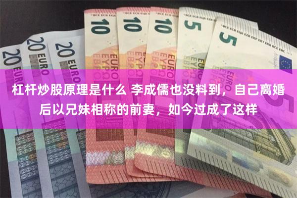 杠杆炒股原理是什么 李成儒也没料到,自己离婚后以兄妹相称的前妻,如今过成了这样