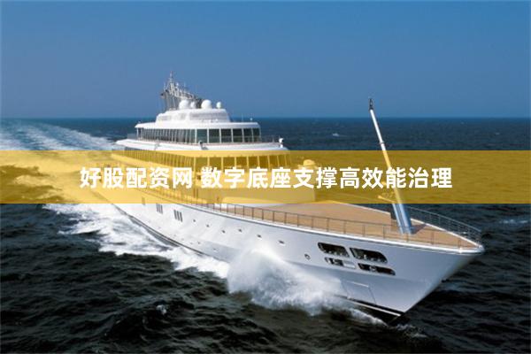好股配资网 数字底座支撑高效能治理