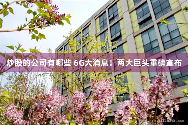 炒股的公司有哪些 6G大消息!两大巨头重磅宣布